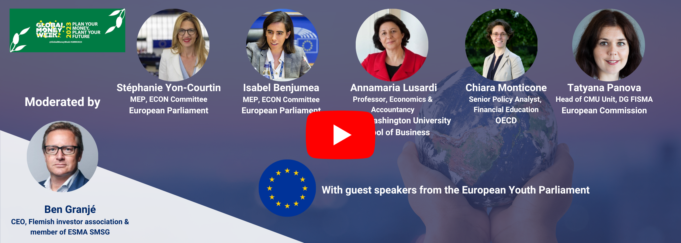 Speaker banner with youtube icon