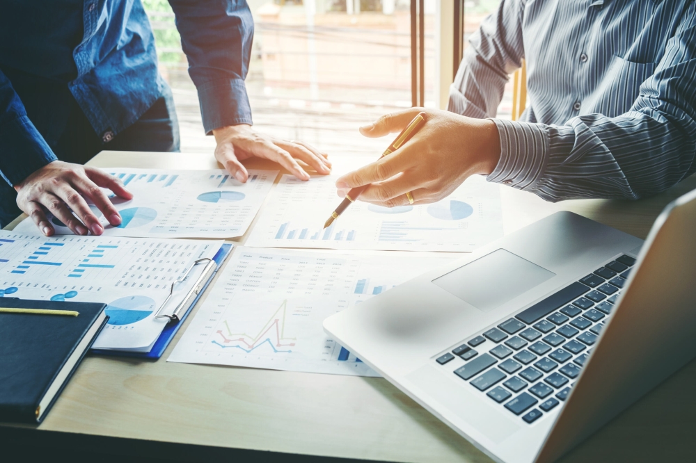 People writing a document