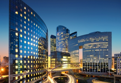 Paris la Defense by night